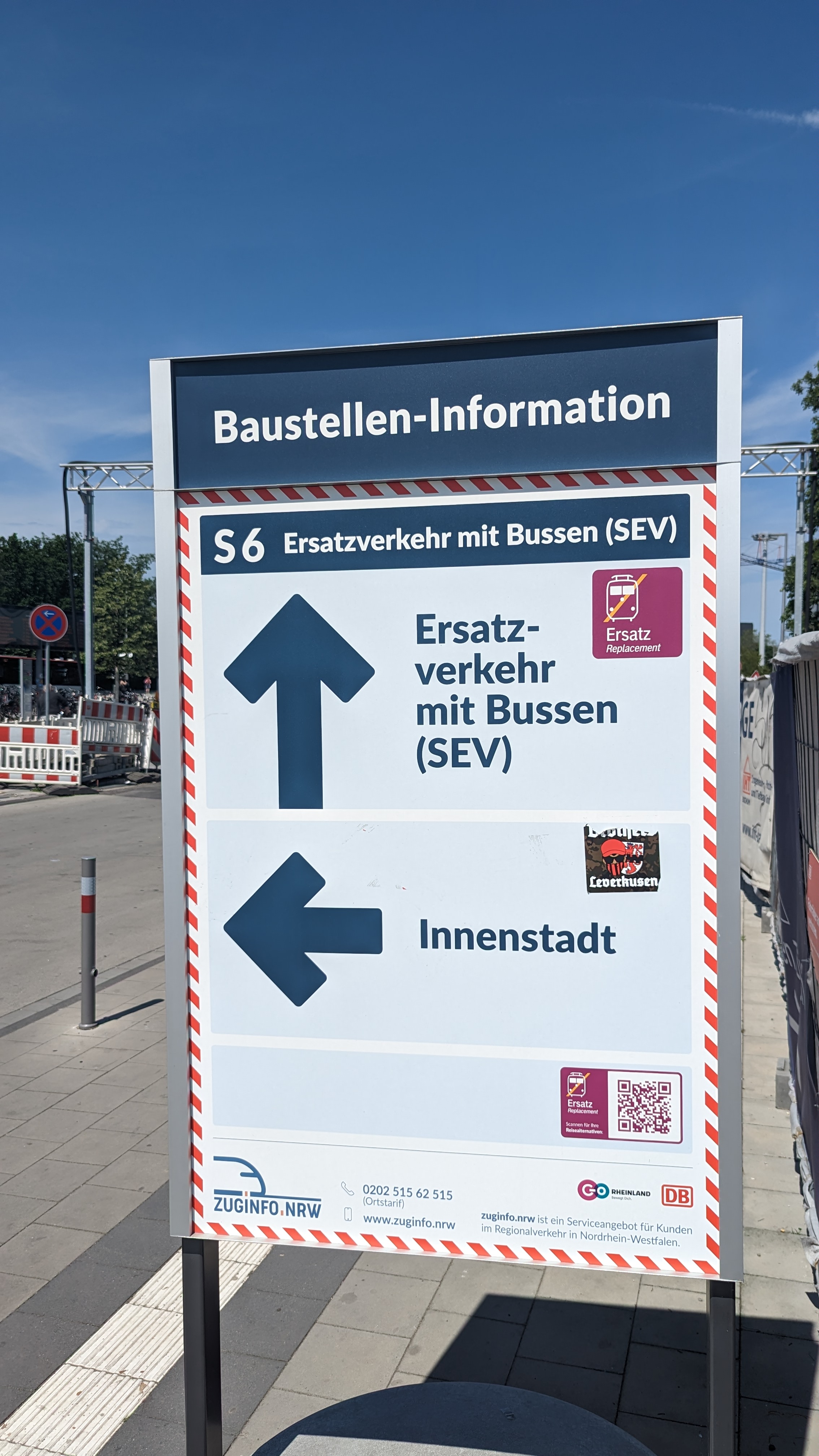 Baustelleninformation Bahnhof Leverkusen-Mitte in Wiesdorf